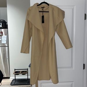 NWT: Shinestar Tan Trench Coat with Tie and Pockets